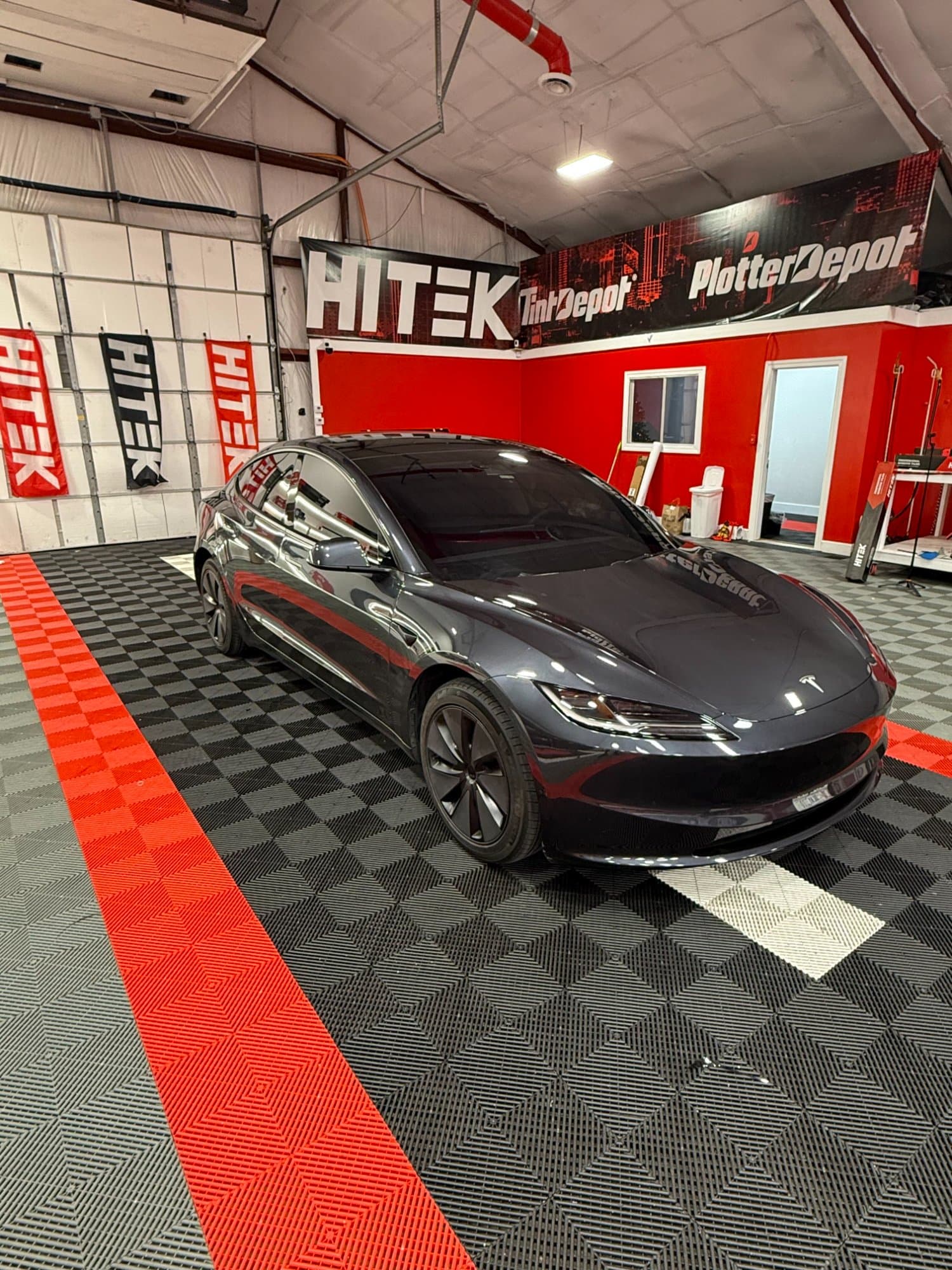 Tesla Model 3 with premium ceramic window tint - Book your appointment at 713 Tint Lab Houston